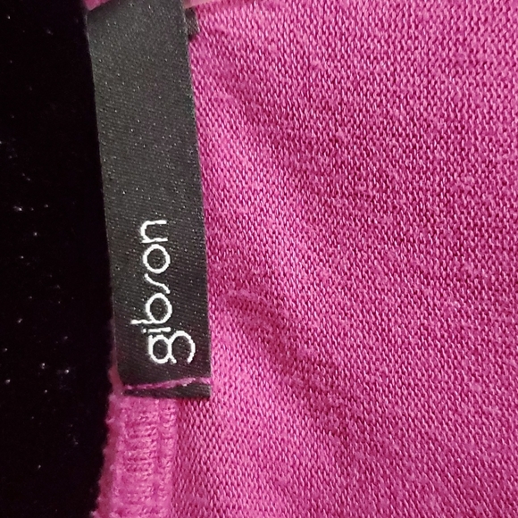 GIBSON Womens Fuchsia V-Neck Drop Shoulder Pullover Sweater-Hi-Lo Hem-EUC-Sz PXS - Picture 10 of 15